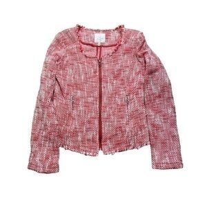 Joie Red & White Tweed Jacket